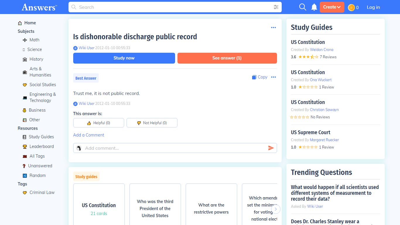 Is dishonorable discharge public record? - Answers